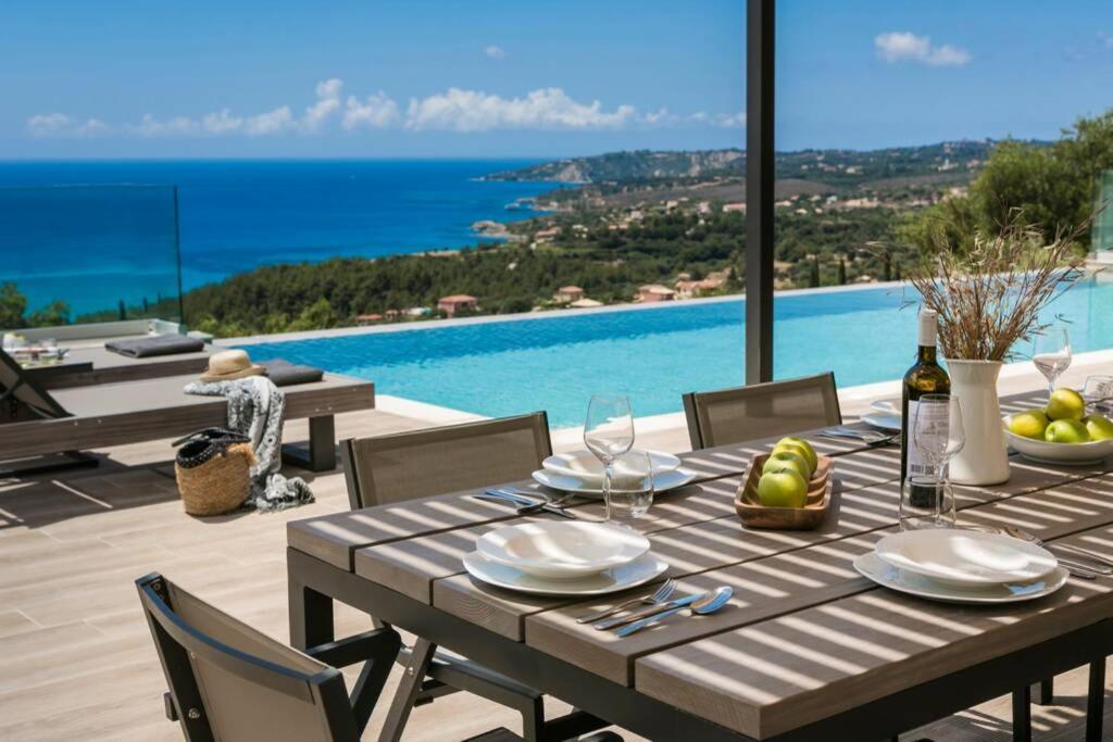 Color Villas-New Villa Green At Trapezaki With Private Pool Мусата Экстерьер фото