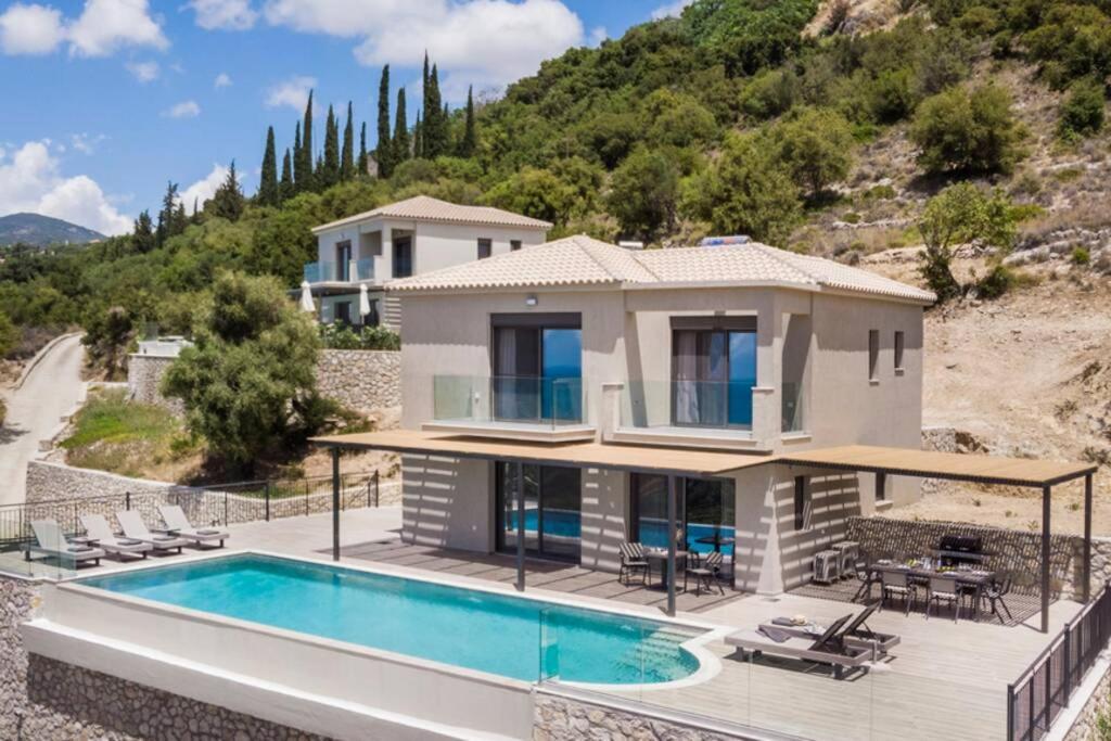 Color Villas-New Villa Green At Trapezaki With Private Pool Мусата Экстерьер фото