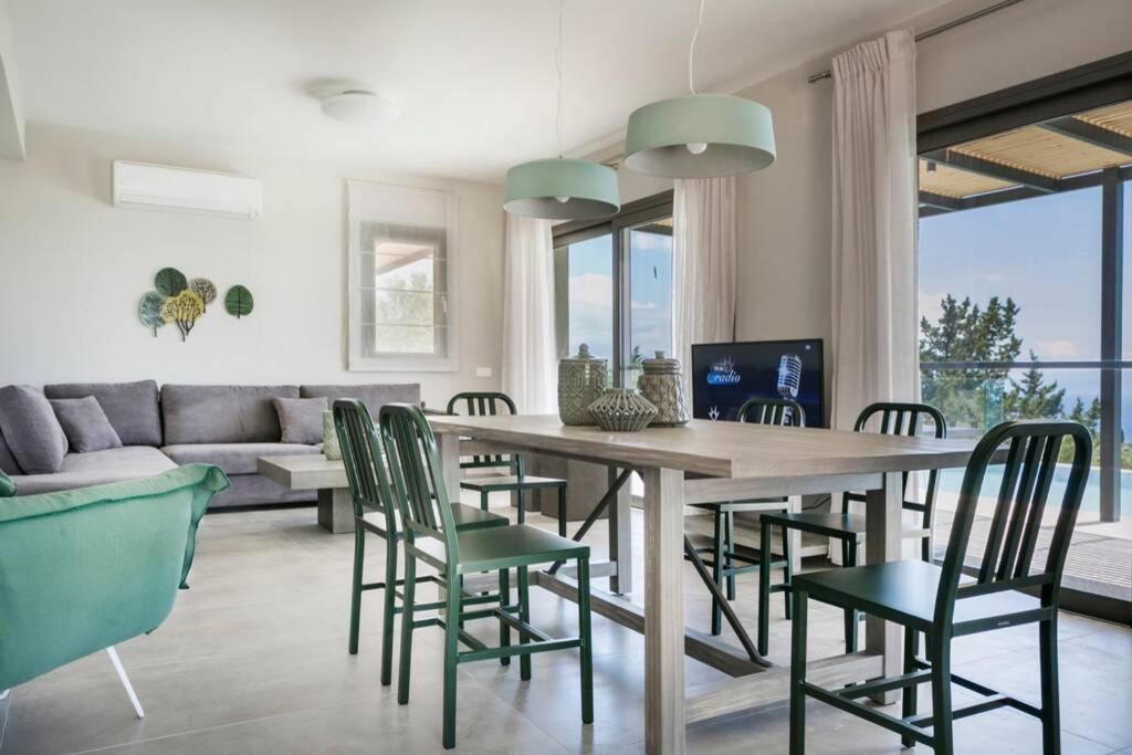 Color Villas-New Villa Green At Trapezaki With Private Pool Мусата Экстерьер фото